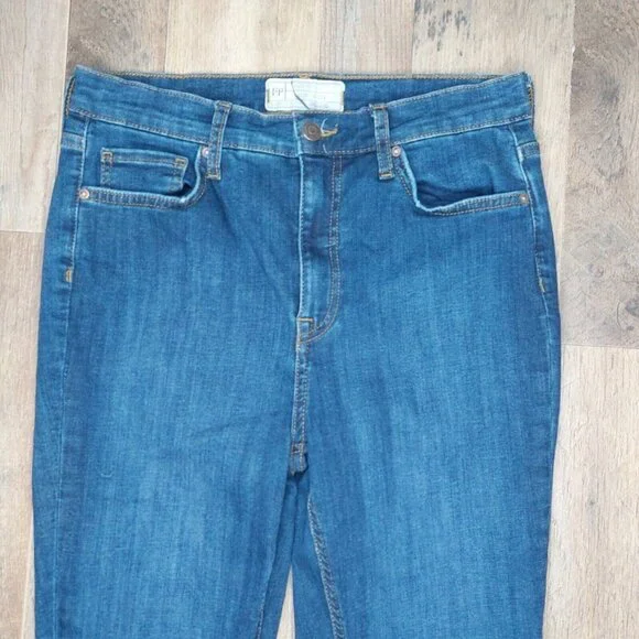 Free People High Rise Stretch Skinny Jeans Sz 30R Dark Wash 61855-16515125 - Picture 3 of 16